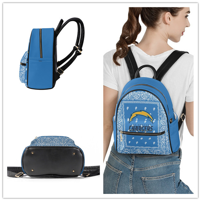 Los Angeles Chargers PU Leather Casual Backpack 001